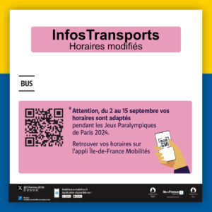 Infos transports modifiés – Jeux Paralympiques de Paris 2024